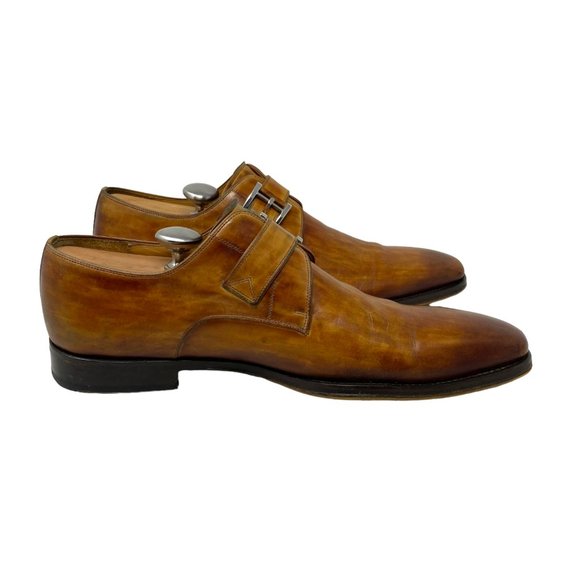 Magnanni Marco II Monk Strap Brown Spanish Leather Square Toe Shoes - Size 10.5 main image 10